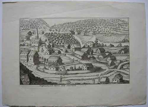 Hofmark Thalheim Happurg Mittelfranken Orig Kupferstich A. Boener 1702 Nürnberg