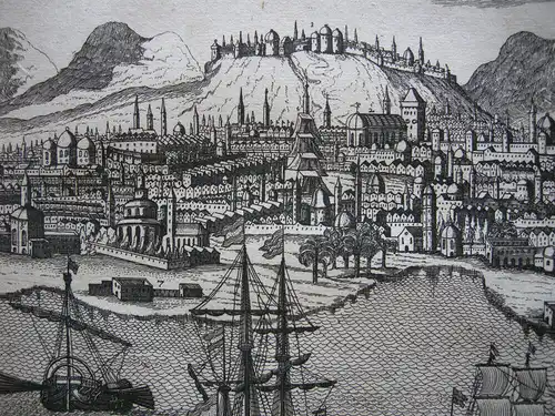 Algier Gesamtansicht Karavellen Orig Kupferstich 1685 Afrika Alger Algerien