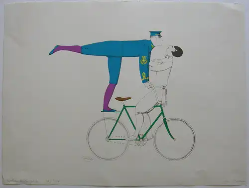 Jan Balet (1913-2009) Orpheus und Euridyke Orig Lithografie signiert Fahrrad