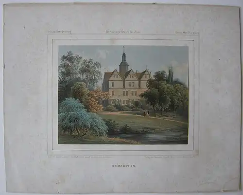 Demerthin Gumtow Brandenburg Prignitz Orig Lithografie Hennicke 1860