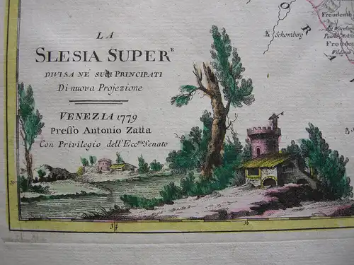 Ober-Schlesien Slask Wroclaw Orig. Kupferstichkarte Zatta 1779 Polen Polski