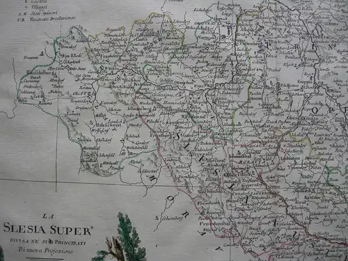 Ober-Schlesien Slask Wroclaw Orig. Kupferstichkarte Zatta 1779 Polen Polski