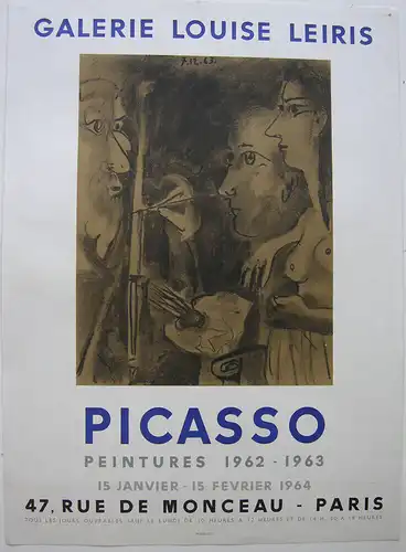 Plakat Picasso Peintures 1962-1963 Orig. Lithografie Mourlot 1964 Galerie Leiris