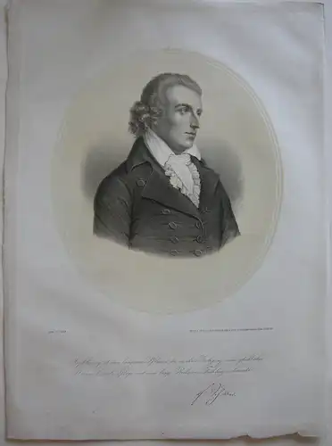 Friedrich Schiller (1759-1805) Portrait im Oval Orig Lithografie Unte 1850