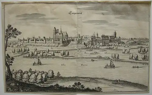 Tangermünde Sachsen-Anhalt Gesamtansicht Orig Kupferstich Merian 1650 Stendal