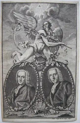 Michael Keyl  (1722-1798) Immanuel u Heinr Zunkel Einigkeit Orig Radierung 1745