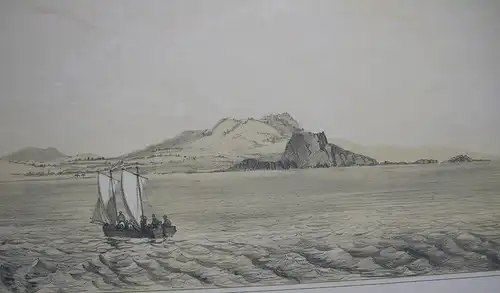 Panorama Floriana Galapagos Orig. Lithografie Sabatier 1840 Voyage Venus