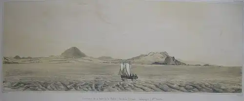 Panorama Floriana Galapagos Orig. Lithografie Sabatier 1840 Voyage Venus