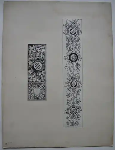 Ferdinand Barth (1842-1892) Entwurf für Coupon Orig Tuschzeichnung 1879