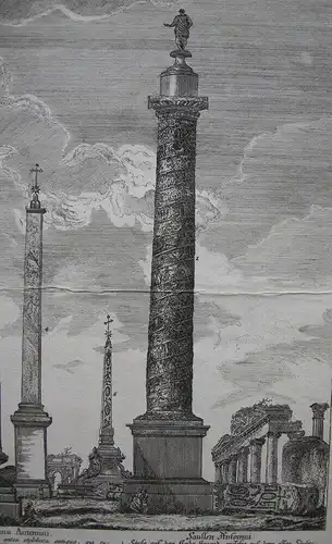 Columna Antonini Marc Aurel Säule Orig Kupferstich Kilian 1770 Antike Italien