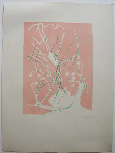 Andre Beaudin (1895-1979) Florale Komposition Orig. Lithografie signiert 1972