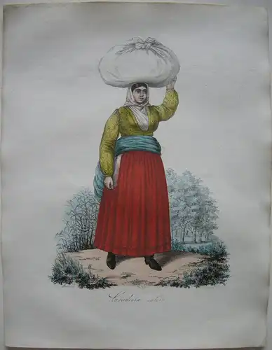 João Palhares  (1810-1890) Lavadeira saloia Orig Lithografie 1850