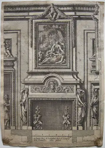 Jean Le Pautre (1618-1682) Ornamentstich Profil Orig Radierung 1700