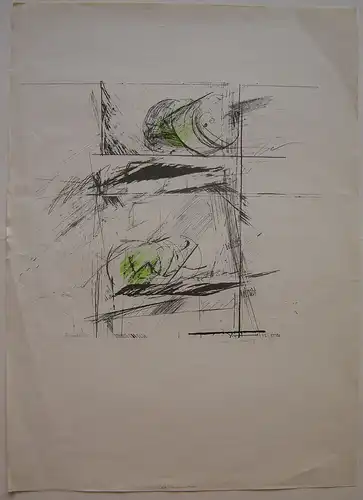 Armin Sandig (1929-2015) Flimmerkiste Orig Lithografie 1968 signiert