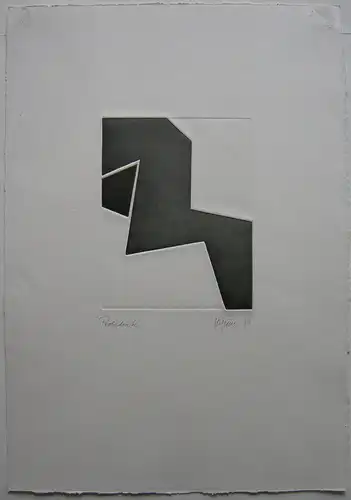 Geometrische Komposition Aquatinta-Radierung signiert Gruber Probedruck 1999