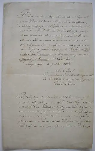 Napoleonische Kriege Langensalza Einquartierung Manuskript 1806 Sachsen Kleve