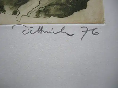 Simon Dittrich (1940) Nachtwache Orig Serigrafie 1976 signiert  90/120