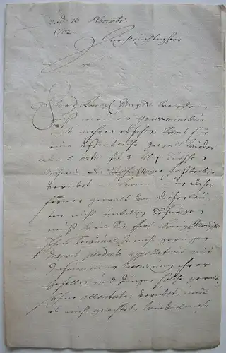 Autograph Eingabe Zunftmeister wegen Bedrohung Bäckergesellen Wismar 1702