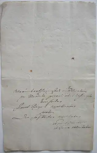 Autograph Eingabe Zunftmeister wegen Bedrohung Bäckergesellen Wismar 1702