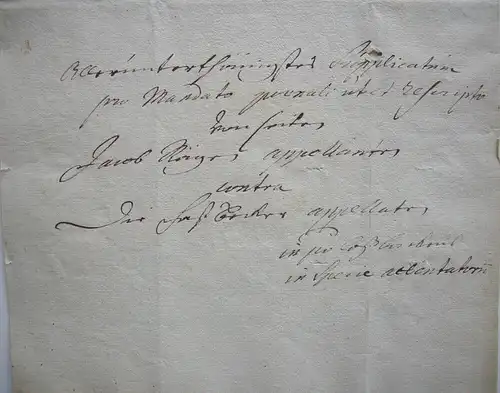 Autograph Eingabe Zunftmeister wegen Bedrohung Bäckergesellen Wismar 1702