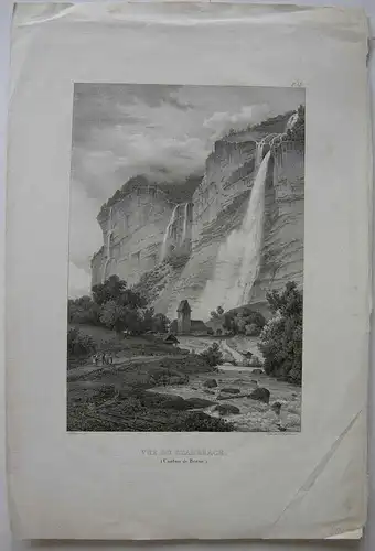 Staubbach Wasserfall Kanton Bern Orig Lithografie Engelmann 1823 Schweiz