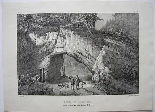 Col de Pierre Pertuis Kanton Bern Orig Lithografie Engelmann 1823 Schweiz