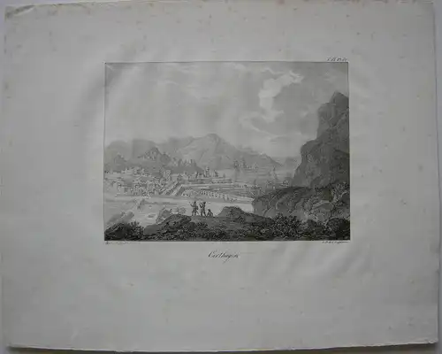 Vista de Cartagena Orig Lithografie Engelmann 1823 Espana Murcia