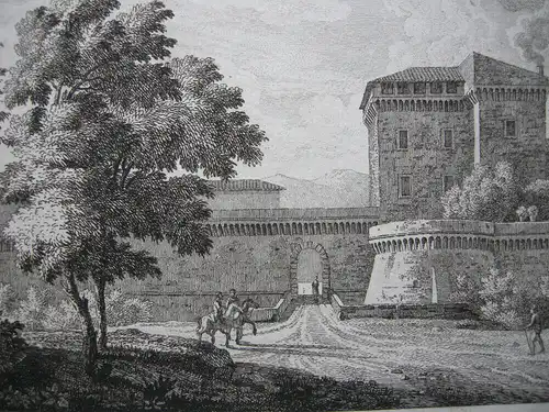 Castello Italien Toscana Orig Kupferstich 1780 Italia Kastell