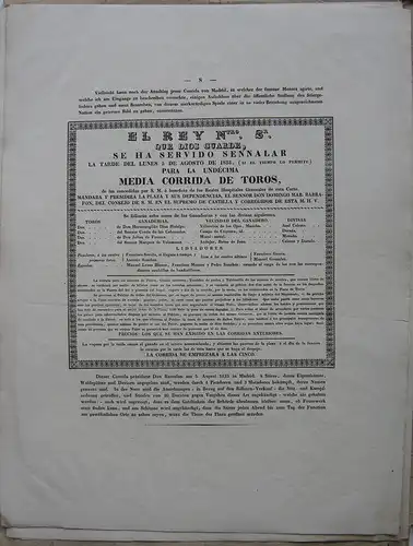 Wilhelm Gail Erinnerungen aus Spanien Stierkampf Corrida Text 1837