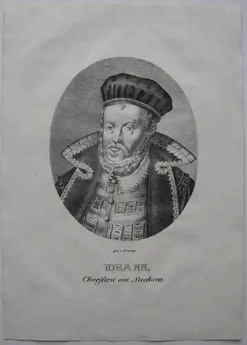Johann Friedr. (1504-1554) Churfürst von Schsen  Orig Lithografie Kunike 1825