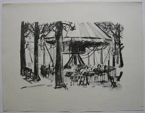 Tom Hops (1906-1976)  Karussel Orig Lithografie 1970 signiert