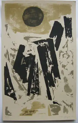 Paul Kamper (1926) Abstrakte Komposition Orig Lithografie 1957 signiert 1/10