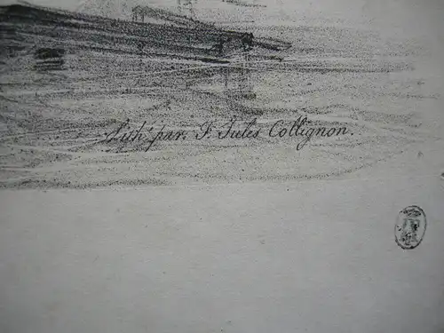 Conquista San Juan de Ulúa Veracruz Mexico Orig Lithografia 1840 Eugene Flandin