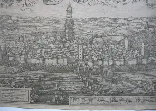 Nördlingen Gesamtansicht Bayerisch Schwaben Ries Kupferstich 1607 H. C. Woerle