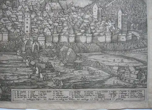 Nördlingen Gesamtansicht Bayerisch Schwaben Ries Kupferstich 1607 H. C. Woerle