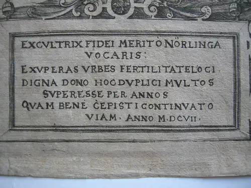 Nördlingen Gesamtansicht Bayerisch Schwaben Ries Kupferstich 1607 H. C. Woerle