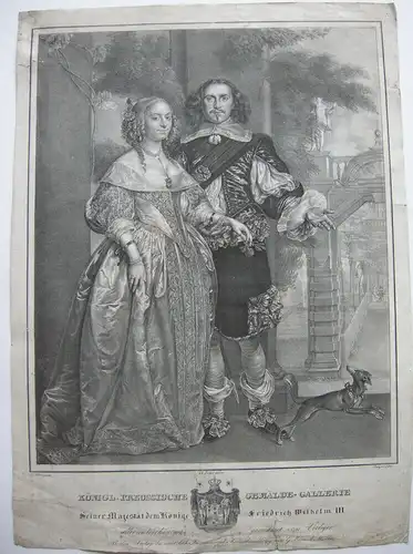 Niederländische Bürgersleute Orig Lithografie Palzow nach Frans Hals 1830