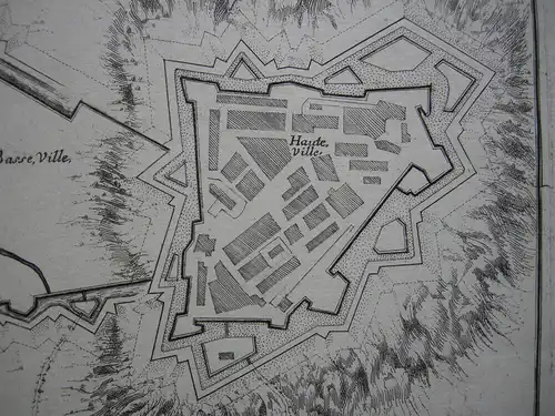 Montmédy Mont Midi Stadtplan Zitadelle Kupferstich Nicolas de Fer 1709 Luxemburg