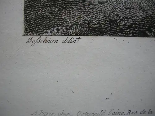 Bosselmann (XIX) Die Wankelmütige Orig Radierung um 1800 Cazeneuve