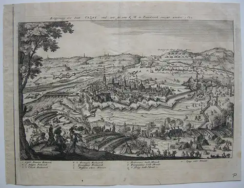 Casale Monferrato Piemont Belagerung Orig Kupferstich Merian 1650 Italia Italien