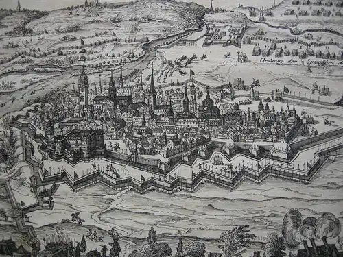 Casale Monferrato Piemont Belagerung Orig Kupferstich Merian 1650 Italia Italien