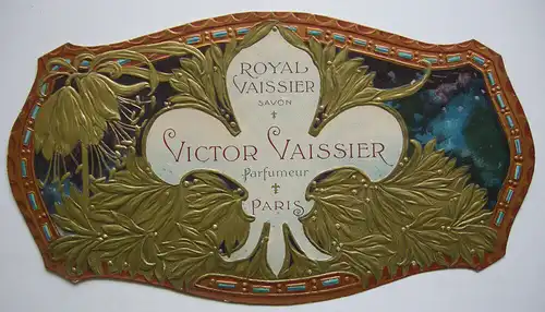4 Etiketten Victor Vaissier Parfümeur Paris Chromolithografien 1900 Jugendstil