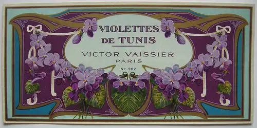 4 Etiketten Victor Vaissier Parfümeur Paris Chromolithografien 1900 Jugendstil