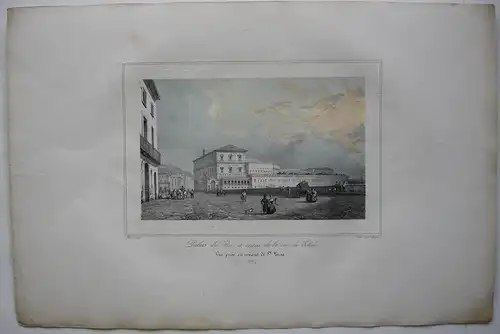 Neapel Napoli Palazzo reale Via Toledo Italia Orig. Lithografie Delpech Remond