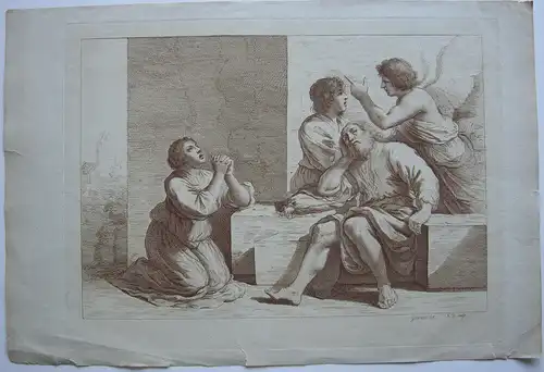 Richard Dalton (1715-1791) Erzengel Raphael Tobias Tobit Orig Radierung 1764