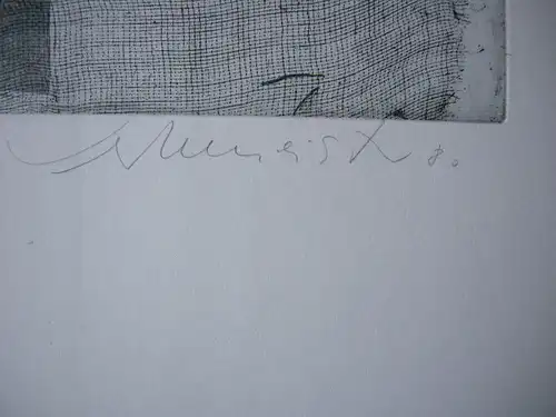 Wolfgang Werkmeister (1941) Stilleben Radierwerkzeug Orig Radierung 1980 sign