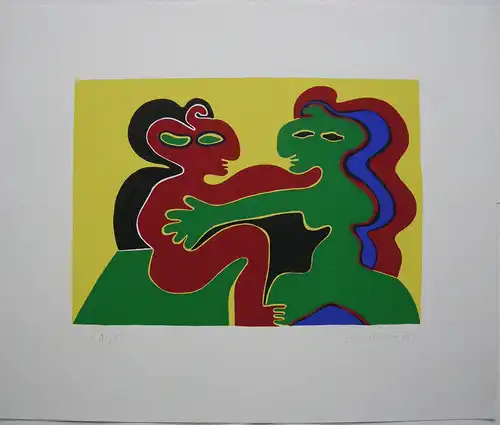 Fritz Baumgartner (1929-2006)  Freundinnen Orig Serigrafie 1970 signiert 23/150