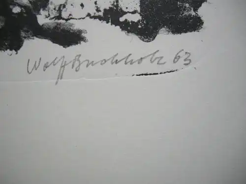 Wolff Buchholz (1935) Abstraktion Orig Lithografie 1963 signiert Probedruck