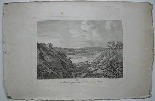 Bergschlucht Landshut Altdorf Orig Kupferstich Heinr. Adam Niederbayern 1835