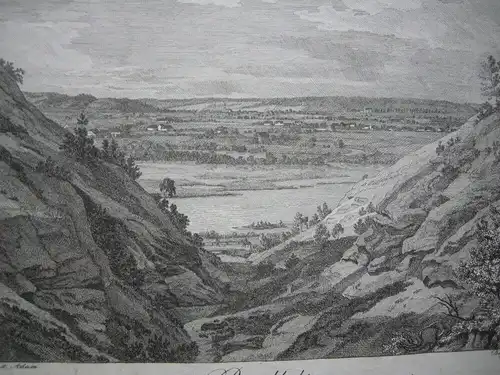 Bergschlucht Landshut Altdorf Orig Kupferstich Heinr. Adam Niederbayern 1835